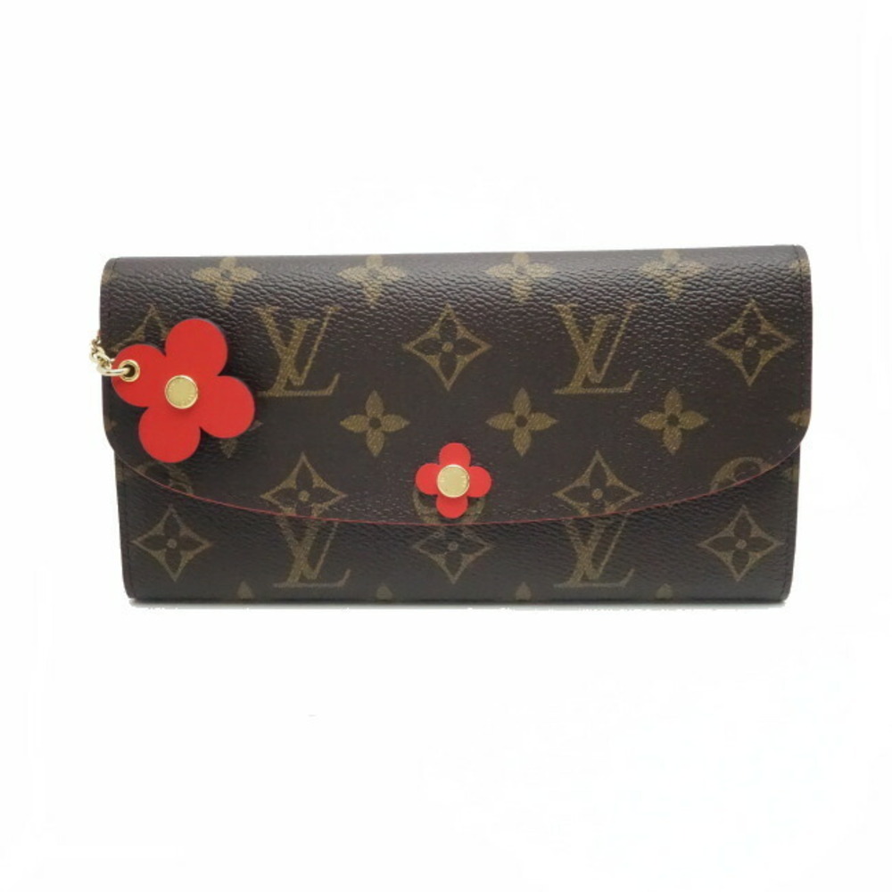 Louis Vuitton Wallet Emilie Flower Charm Coquelicot RedLong